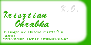 krisztian ohrabka business card